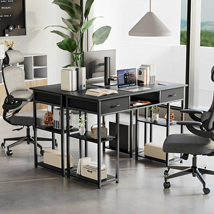 55" Computer Desk with 6 Drawers - for Home Office - Flyachilles