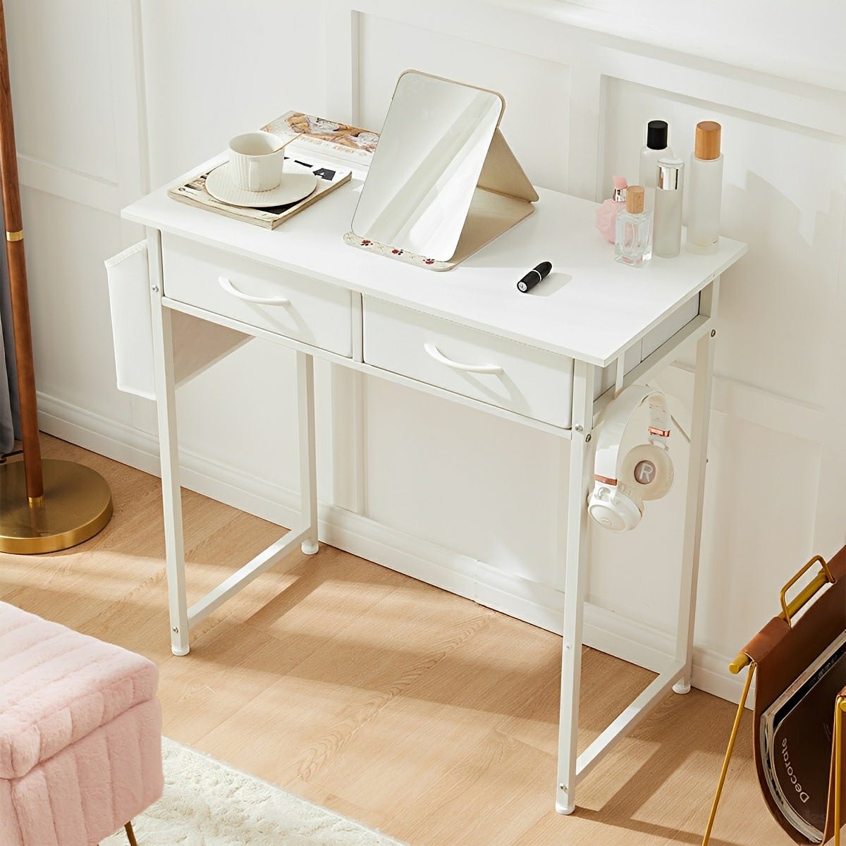 55" Computer Desk with 6 Drawers - for Home Office - Flyachilles