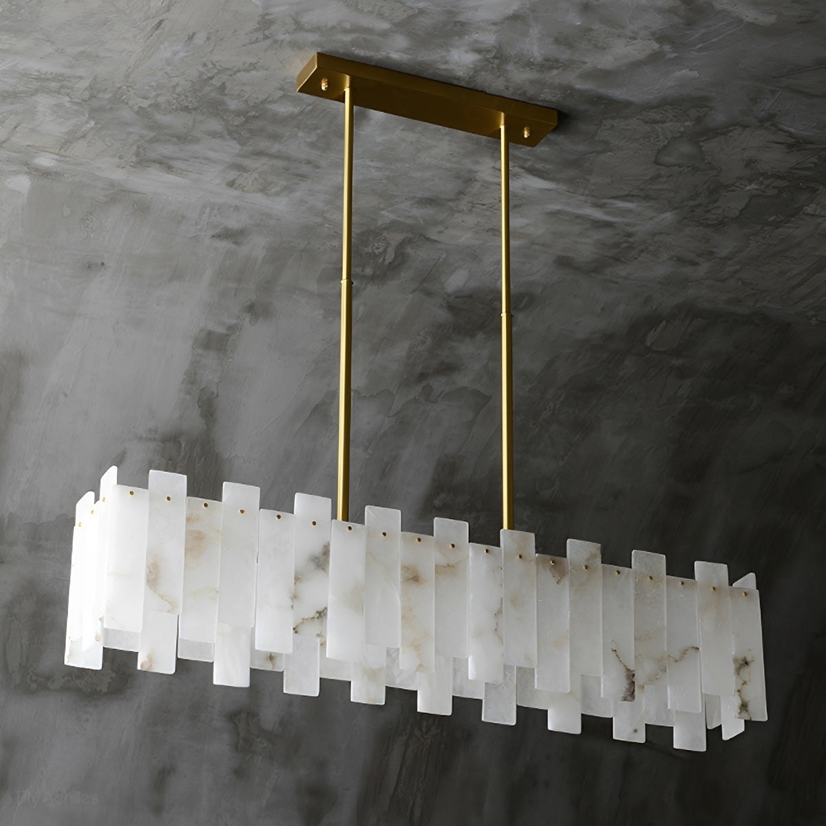 Modern Luxury Alabaster LED Linear Chandelier