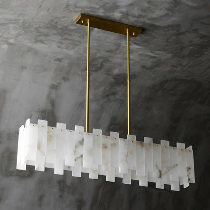 Modern Luxury Alabaster LED Linear Chandelier