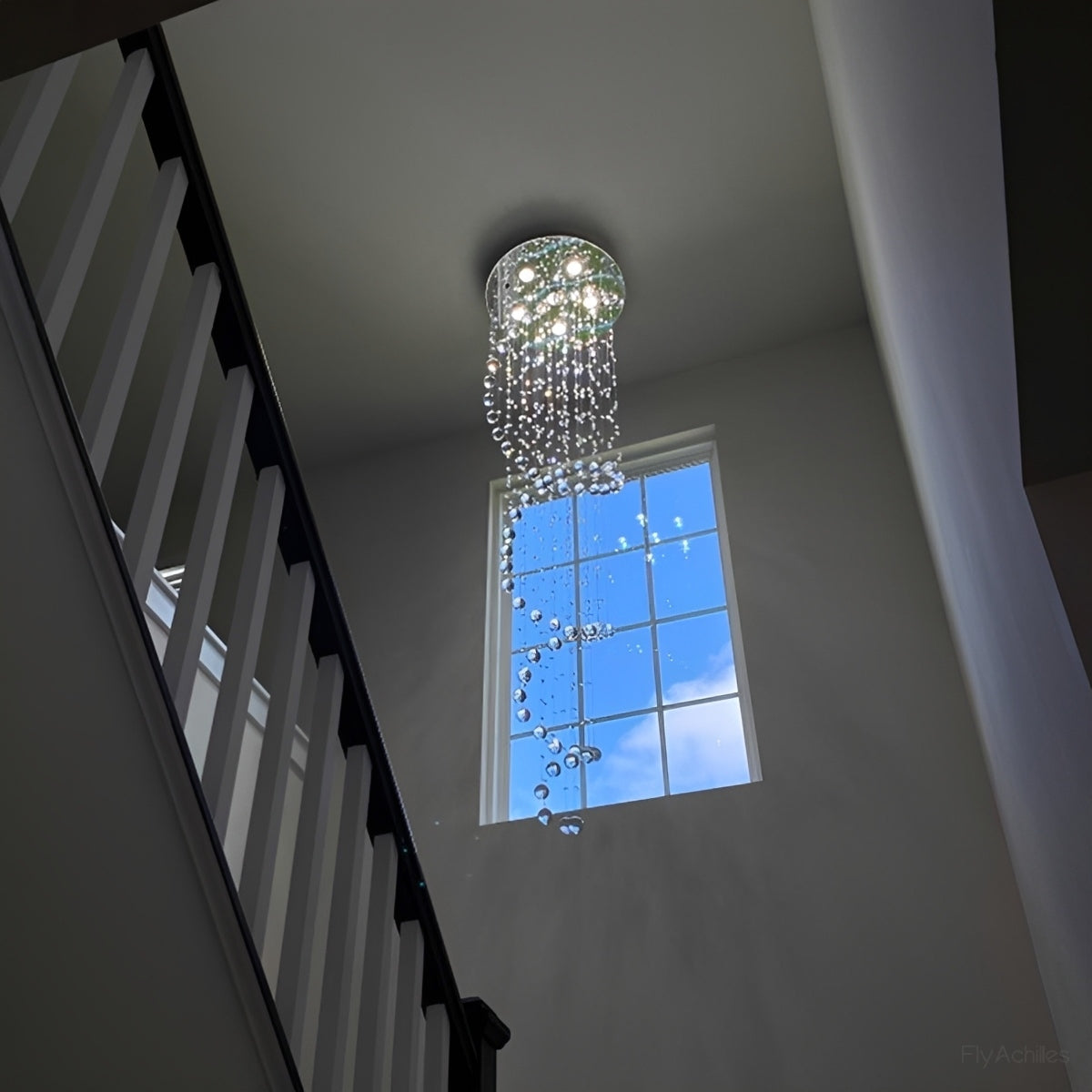 Modern Luxury Spiral Crystal LED Staircase Chandelier