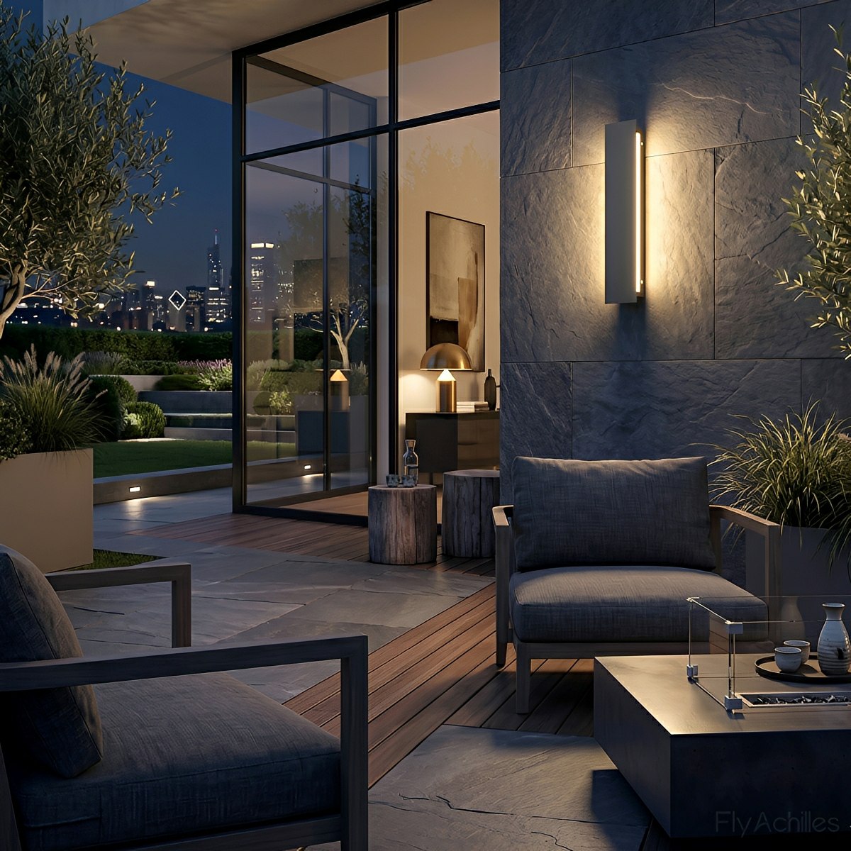 Modern Minimalist Waterproof Long Strip LED Outdoor Wall Light