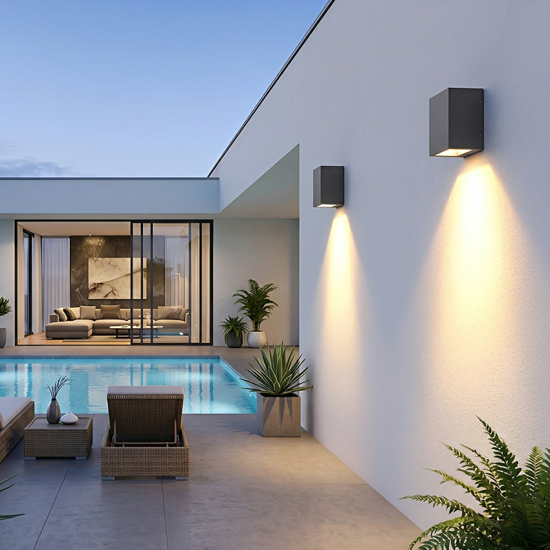 Two Light Effect Optional Waterproof LED Wall Light Sector