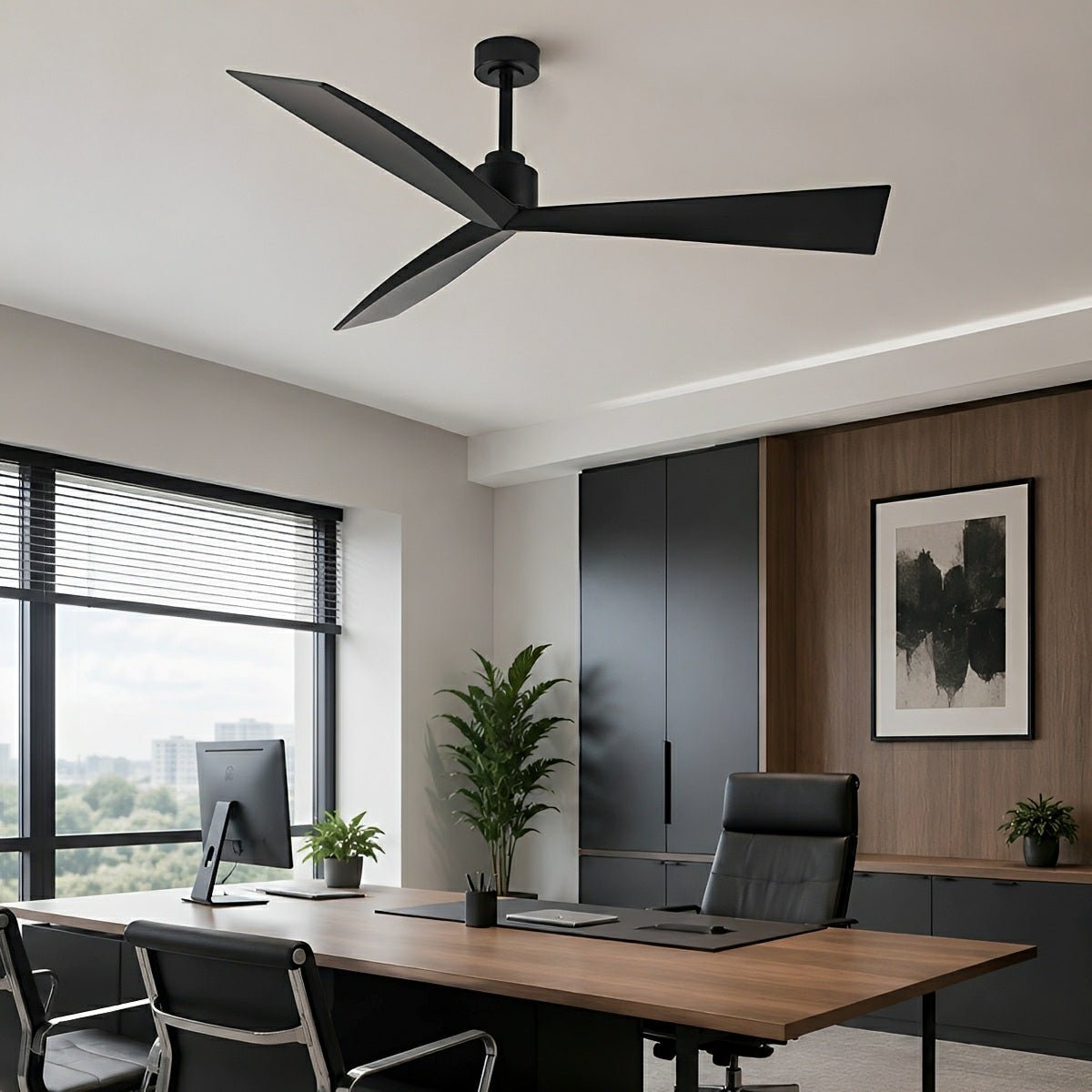 60" Contemporary Architecture Ceiling Fan with 3 Blades - Flyachilles