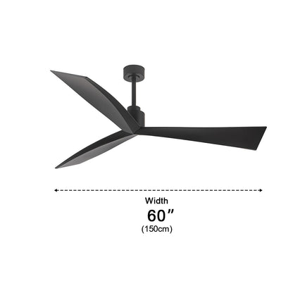 60" Contemporary Architecture Ceiling Fan with 3 Blades - Flyachilles