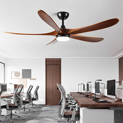 60 Inch Modern Wood Ceiling Fan with Full-Spectrum LED Light - Flyachilles