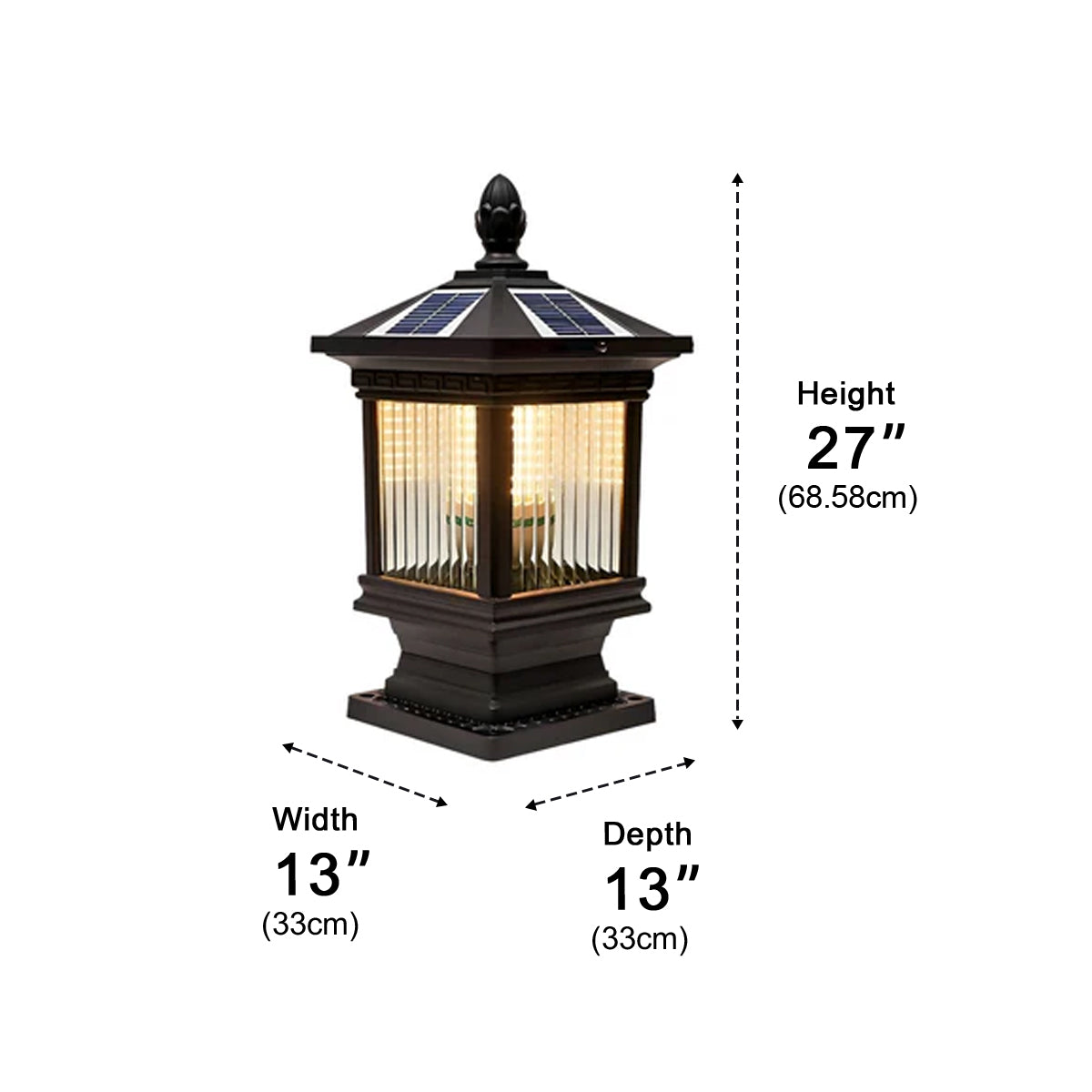 Vintage Grille Glass Shade Lampshade Waterproof Fence Post Lights