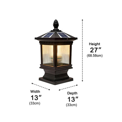 Vintage Grille Glass Shade Lampshade Waterproof Fence Post Lights