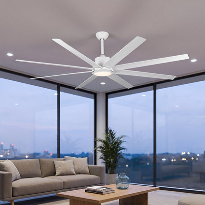72 Inch Modern 8-Blade LED Ceiling Fan with Light Oversized - Flyachilles