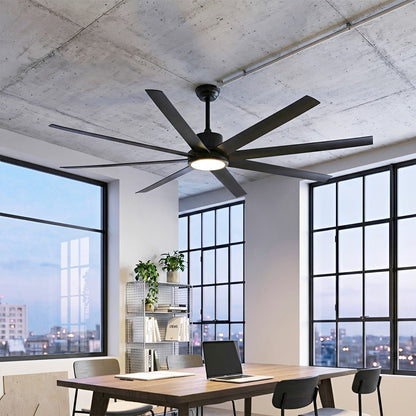 72 Inch Modern 8-Blade LED Ceiling Fan with Light Oversized - Flyachilles