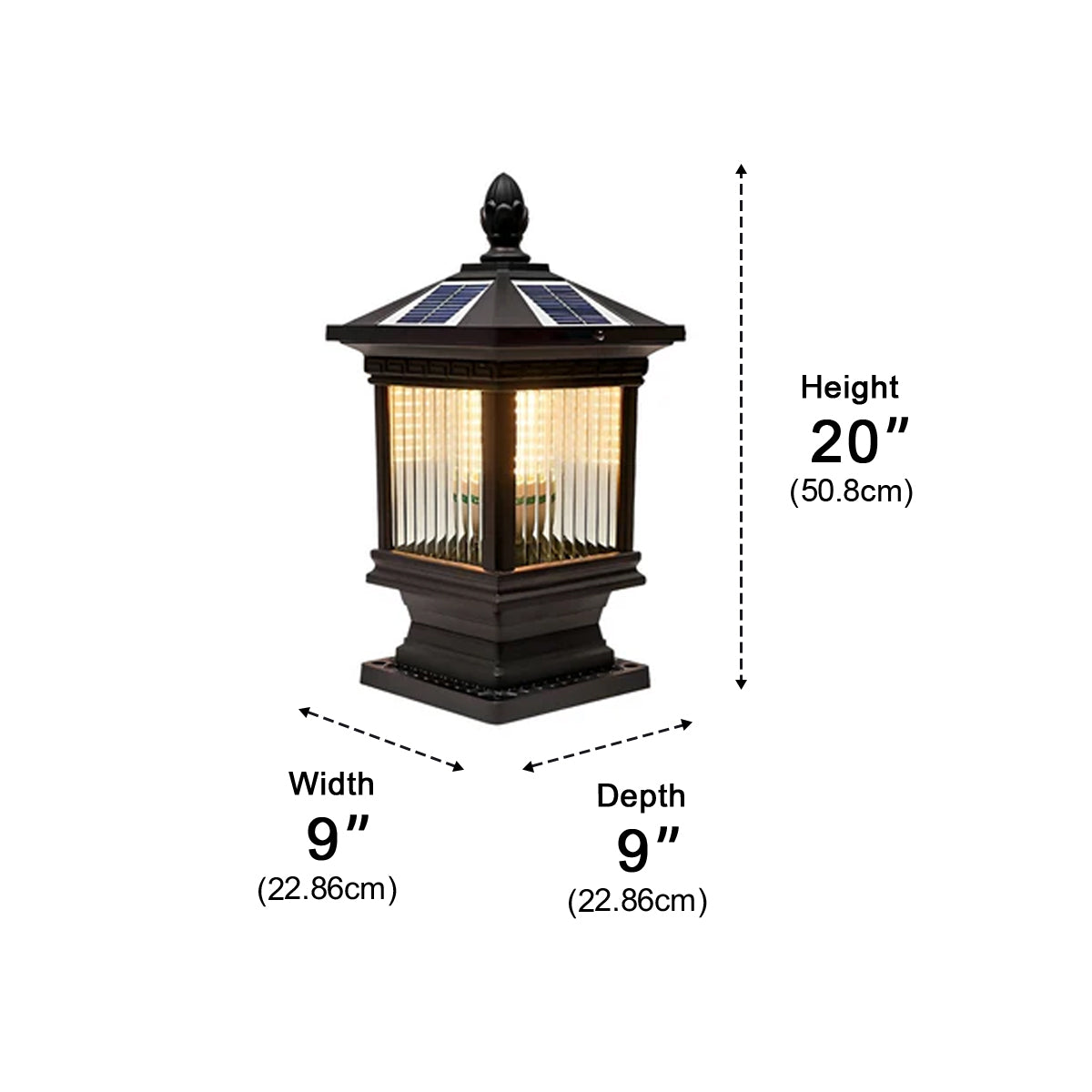 Vintage Grille Glass Shade Lampshade Waterproof Fence Post Lights