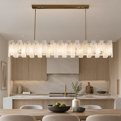 Modern Luxury Alabaster LED Linear Chandelier