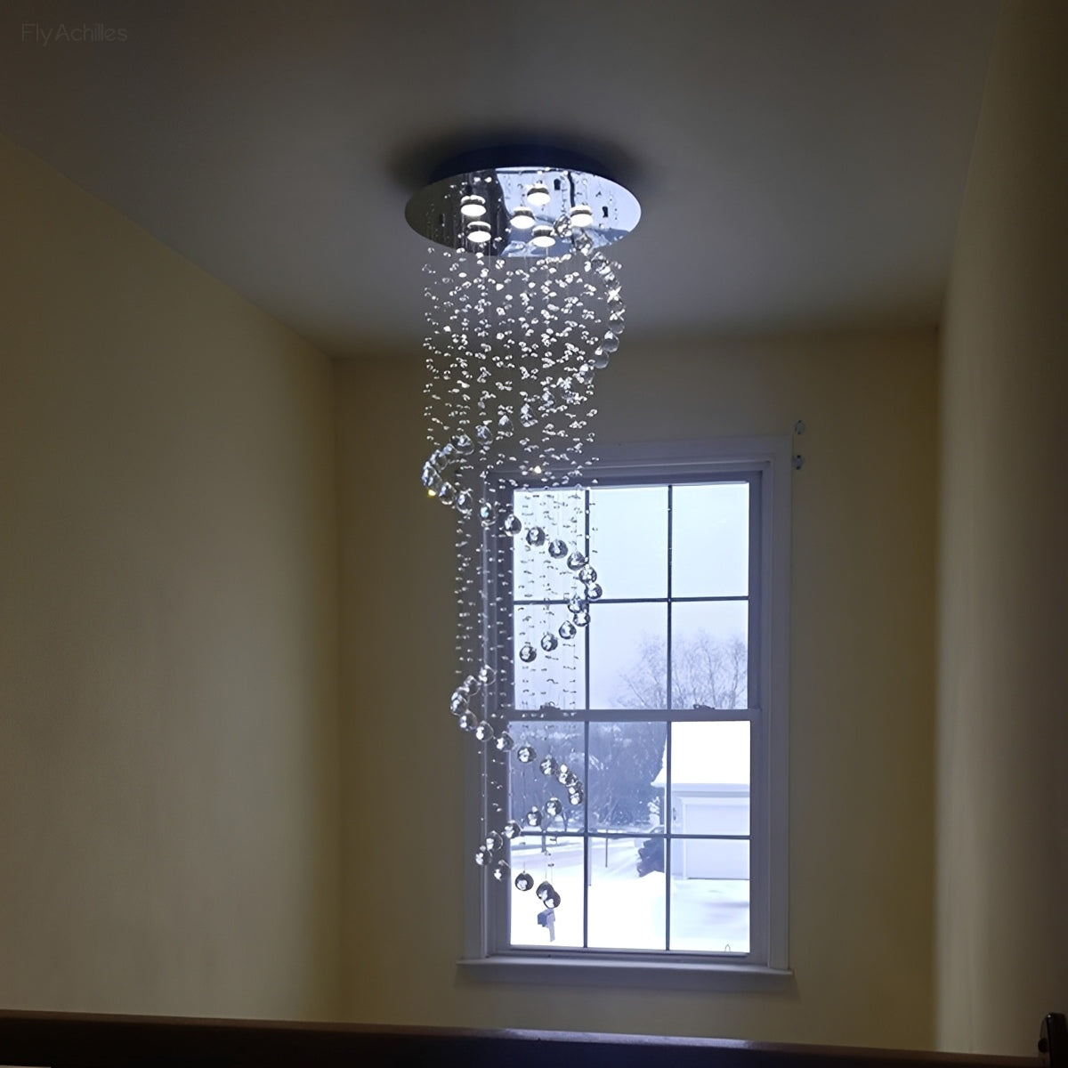 Modern Luxury Spiral Crystal LED Staircase Chandelier