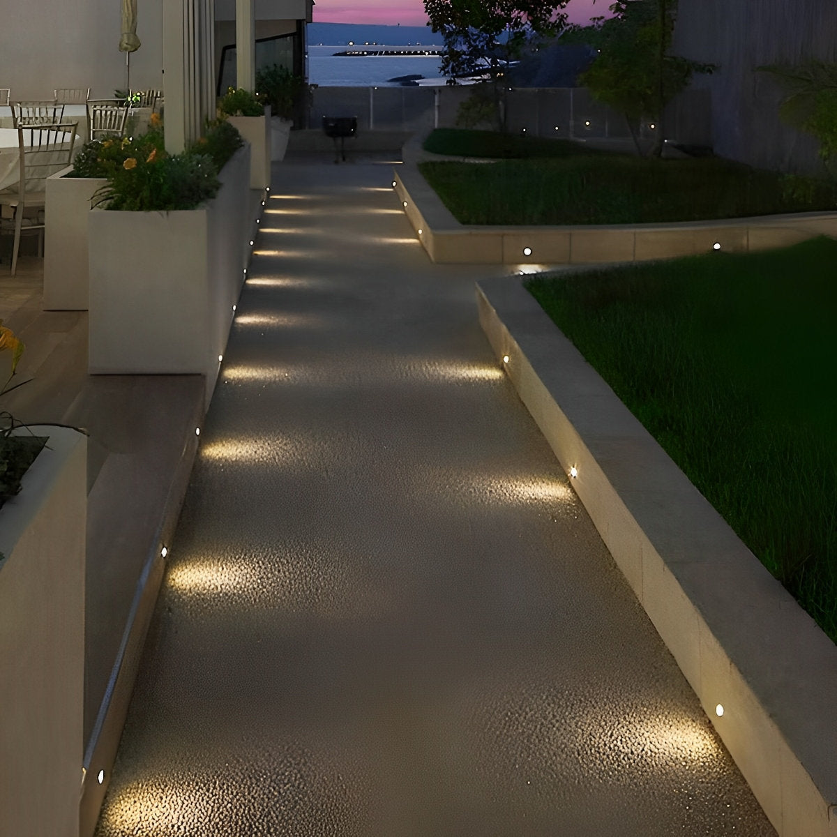 8 Pcs LED Deck Stair Lights Outdoor Step Lights Recessed In-ground Lights - Flyachilles
