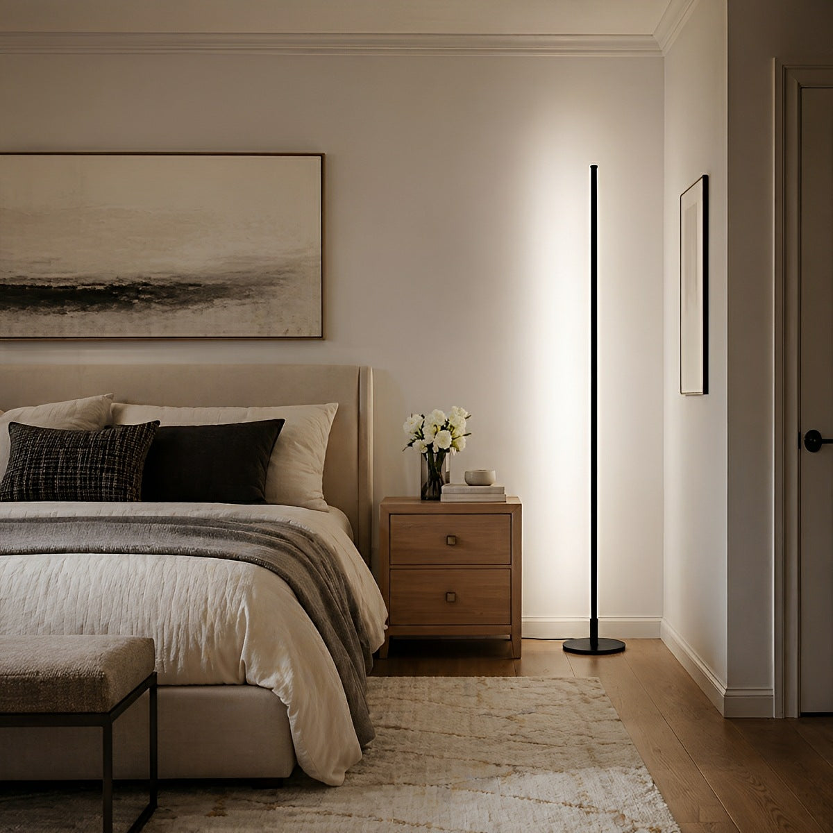 Modern Minimalist Ultra-thin LED Floor Lamp for Living Room Bedroom
