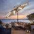9.5FT Solar LED Light Outdoor Umbrella with Tilt Adjustment - Flyachilles