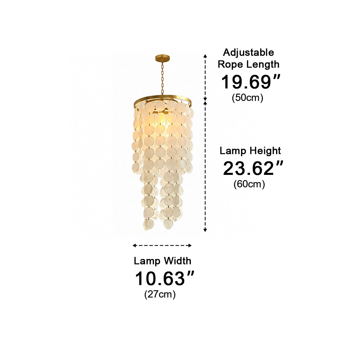 French Natural Shell Cascading LED Chandelier