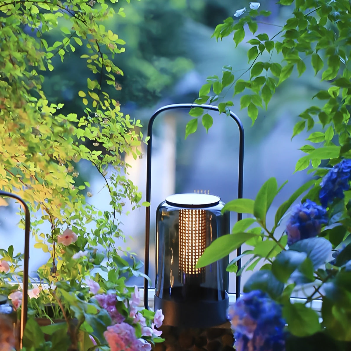 Cylinder Waterproof Solar LED Outdoor Table Floor Lamp