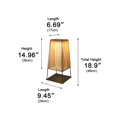 Artisanal Modern Solar Waterproof Rattan LED Outdoor Floor Lamp Lantern - Flyachilles