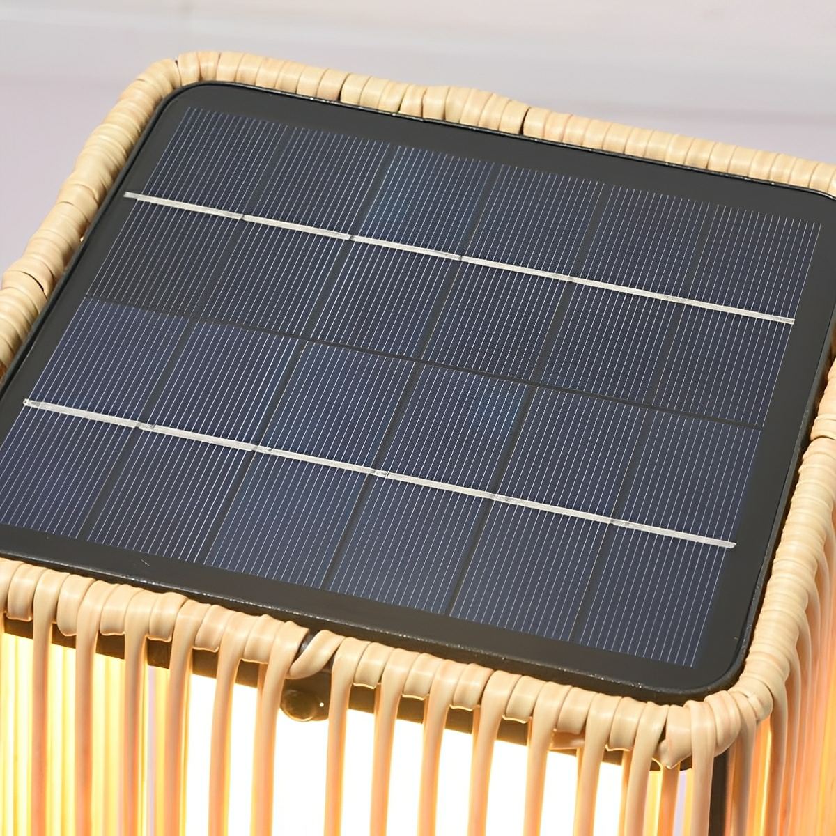 Artisanal Modern Solar Waterproof Rattan LED Outdoor Floor Lamp Lantern - Flyachilles