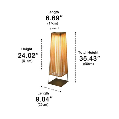 Artisanal Modern Solar Waterproof Rattan LED Outdoor Floor Lamp Lantern - Flyachilles