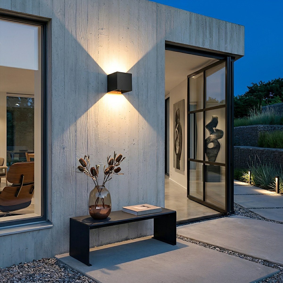 Black Adjustable Up And Down LED Lighting Exterior Porch Lights - Flyachilles