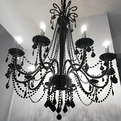 Black Candle Crystal Chandeliers Branch Light - Flyachilles