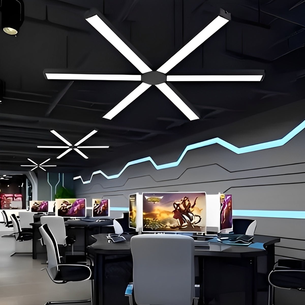 Black LED Recessed Hanging Linear Light - Flyachilles