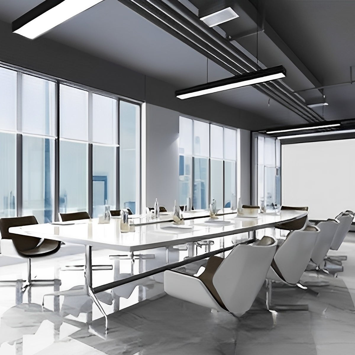 Black LED Recessed Hanging Linear Light - Flyachilles