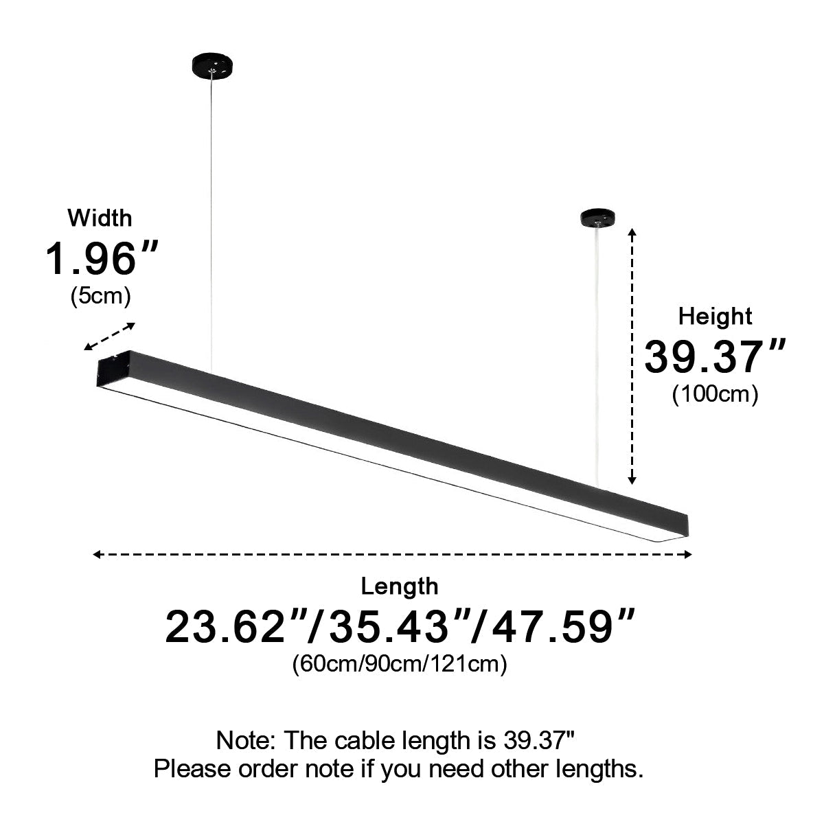 Black LED Recessed Hanging Linear Light - Flyachilles