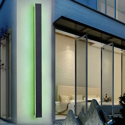 Black Long Strip LED RGB IP65 Waterproof Outdoor Wall Mount Lighting - Flyachilles