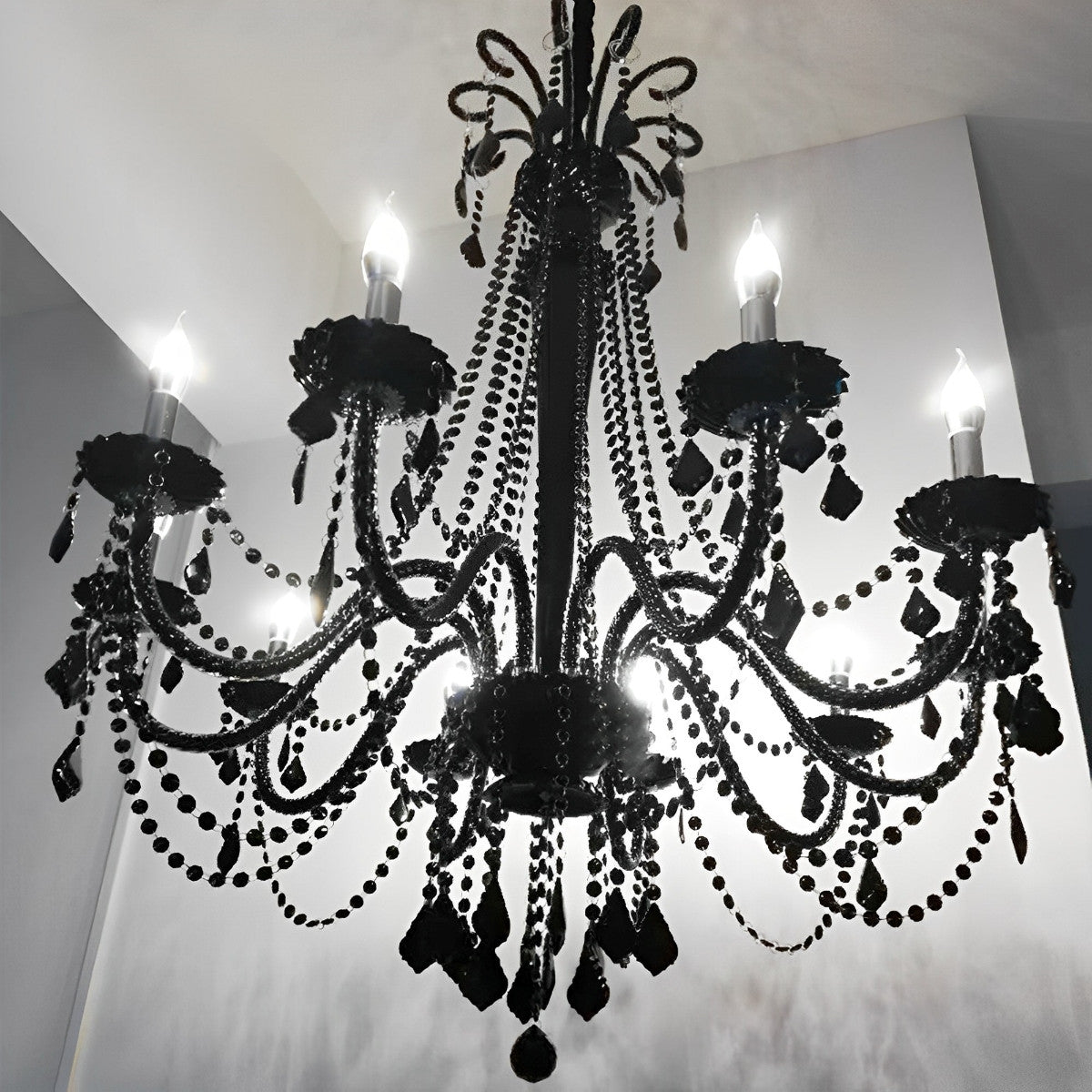 Nordic Rustic Modern Black Palace Candle Design Crystal
