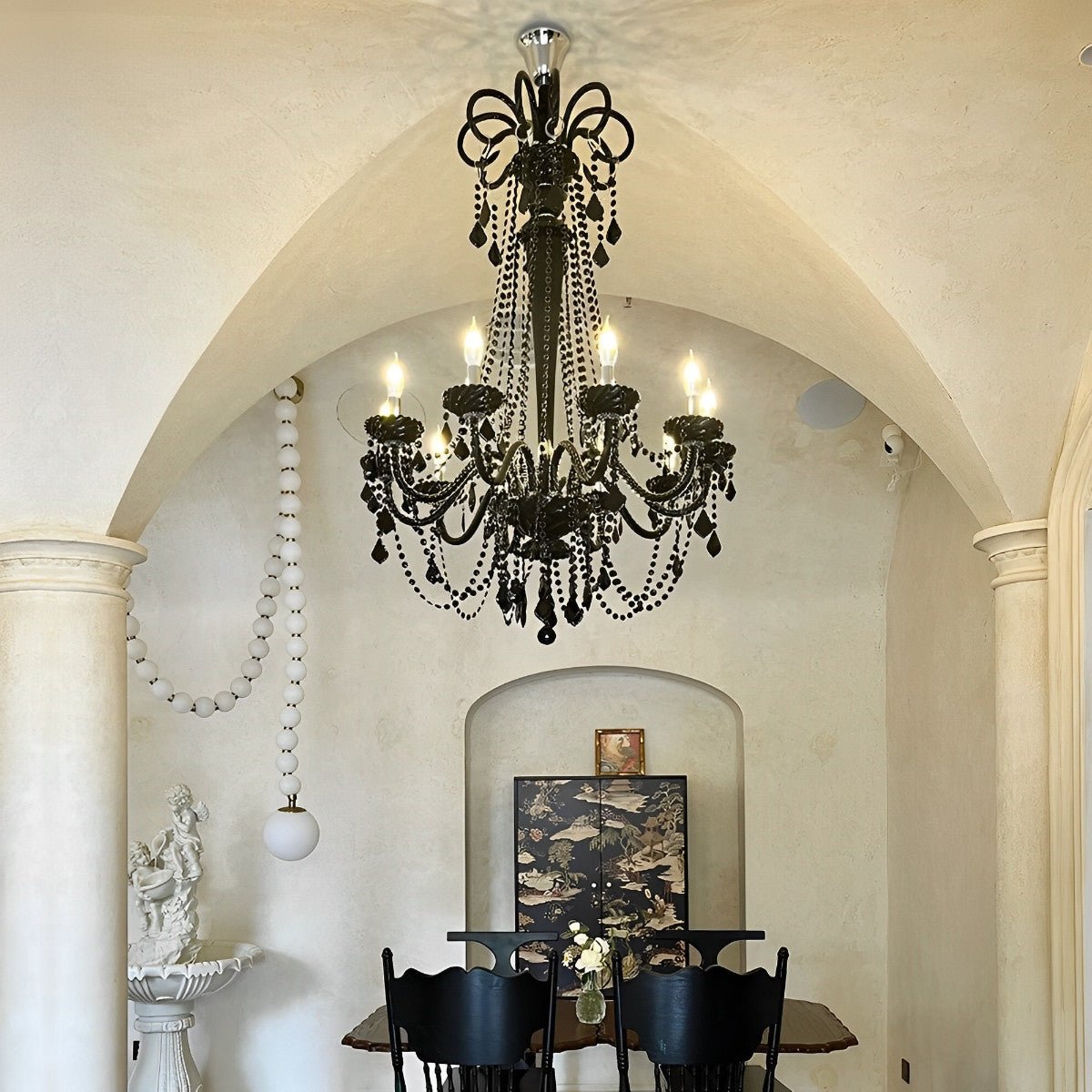 Nordic Rustic Modern Black Palace Candle Design Crystal