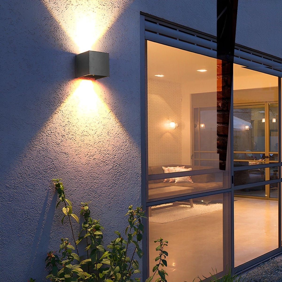 Black Square Up Down LED Lighting Exterior Porch Lights - Flyachilles