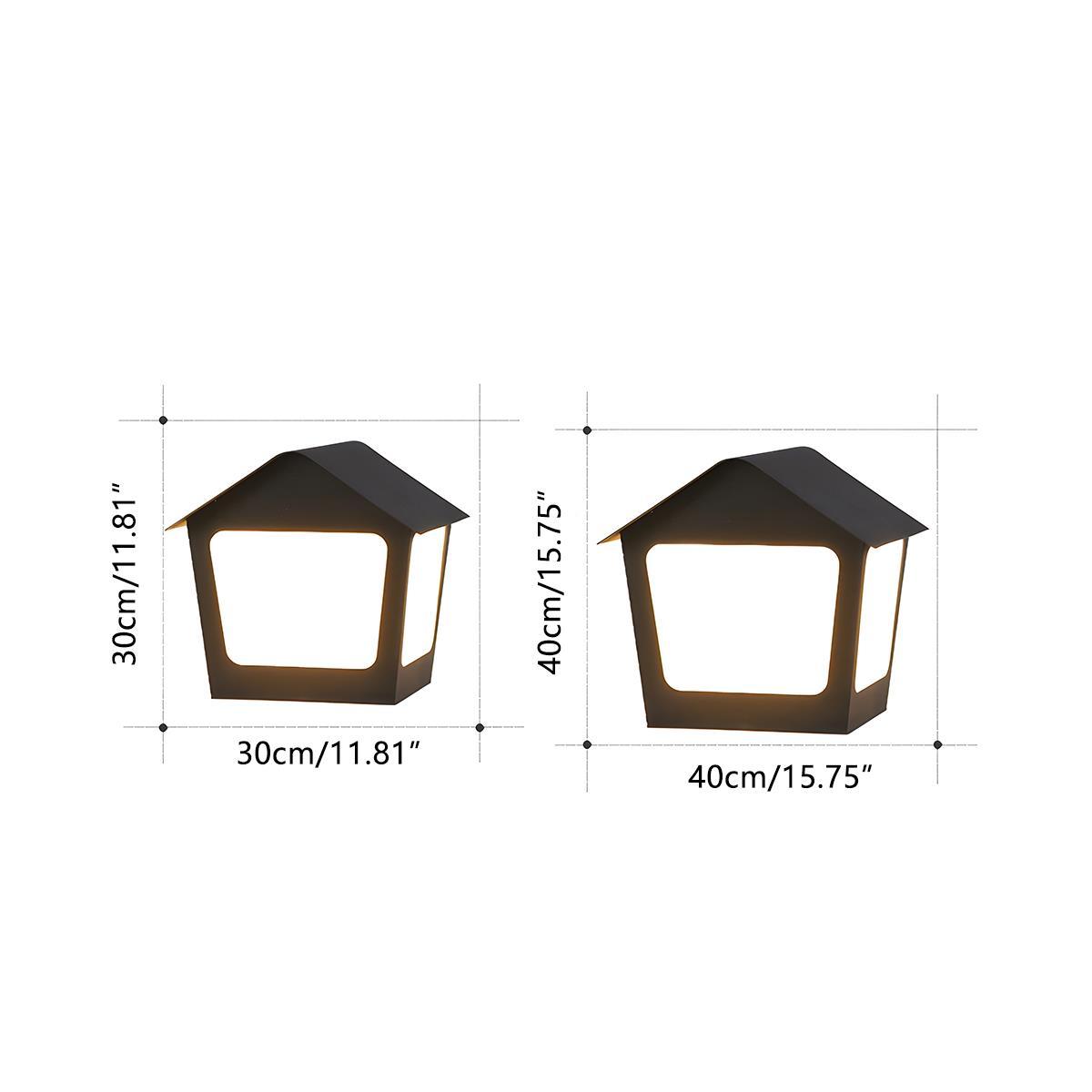 Black Waterproof Solar House Outdoor Post Lights - Flyachilles