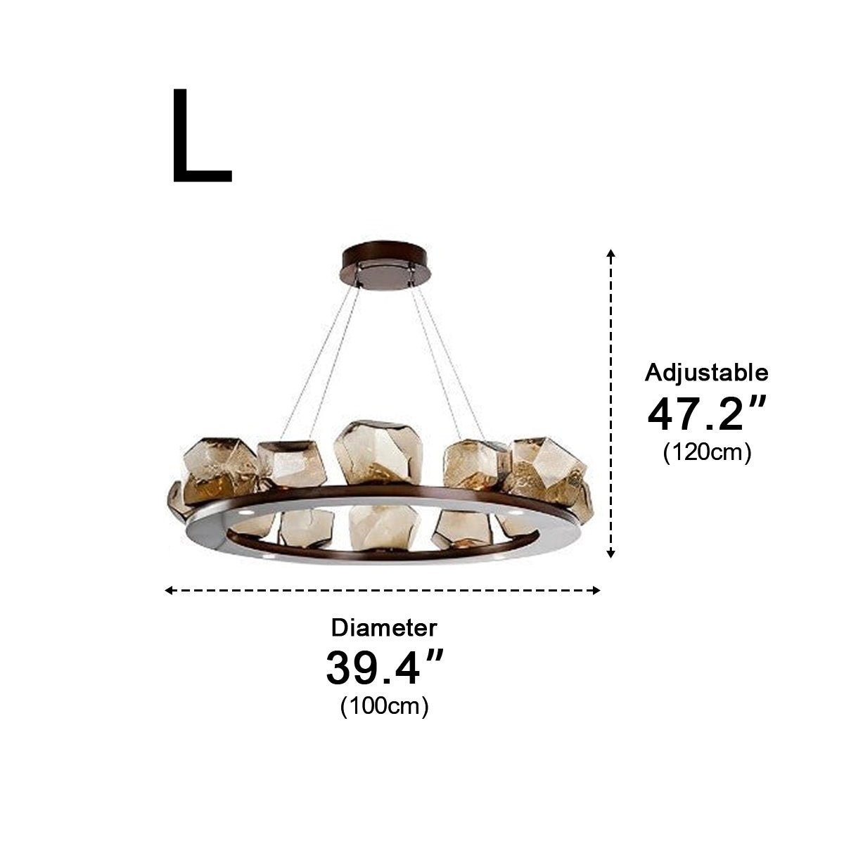 Bursting Bubbles 6 Irregular Cognac Stones Modern Glass Chandelier Lighting - Flyachilles