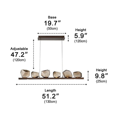 Bursting Bubbles 6 Irregular Cognac Stones Modern Glass Chandelier Lighting - Flyachilles