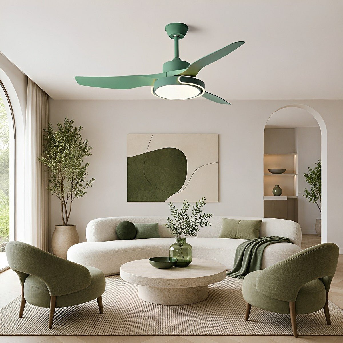 Ceiling Fan with Lights DC Motor Remote Control Reversible - Flyachilles