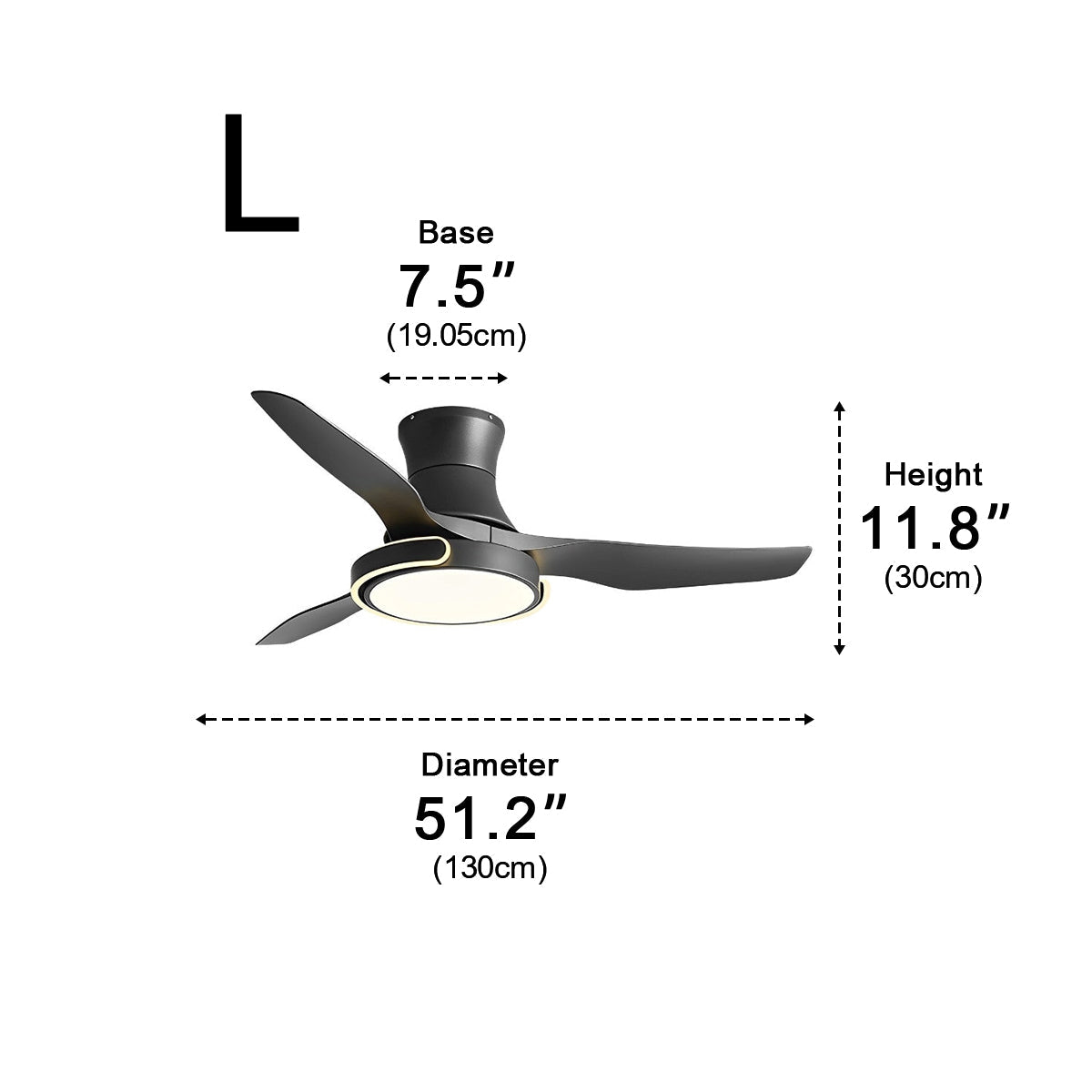 Ceiling Fan with Lights Remote Control Reversible - Flyachilles