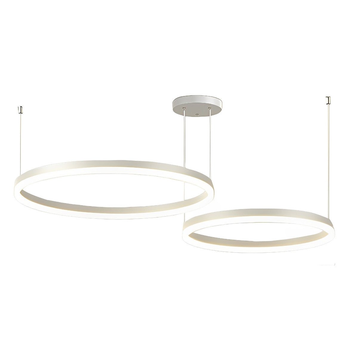 Circular Metal Rings Creative LED 3 - Step Dimming White Modern Pendant Lights - Flyachilles