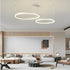 Circular Metal Rings Creative LED 3 - Step Dimming White Modern Pendant Lights - Flyachilles