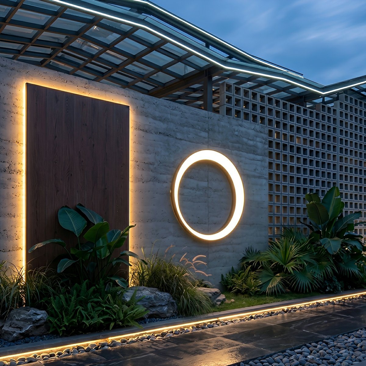 Circular Moon Led Waterproof Wall Light