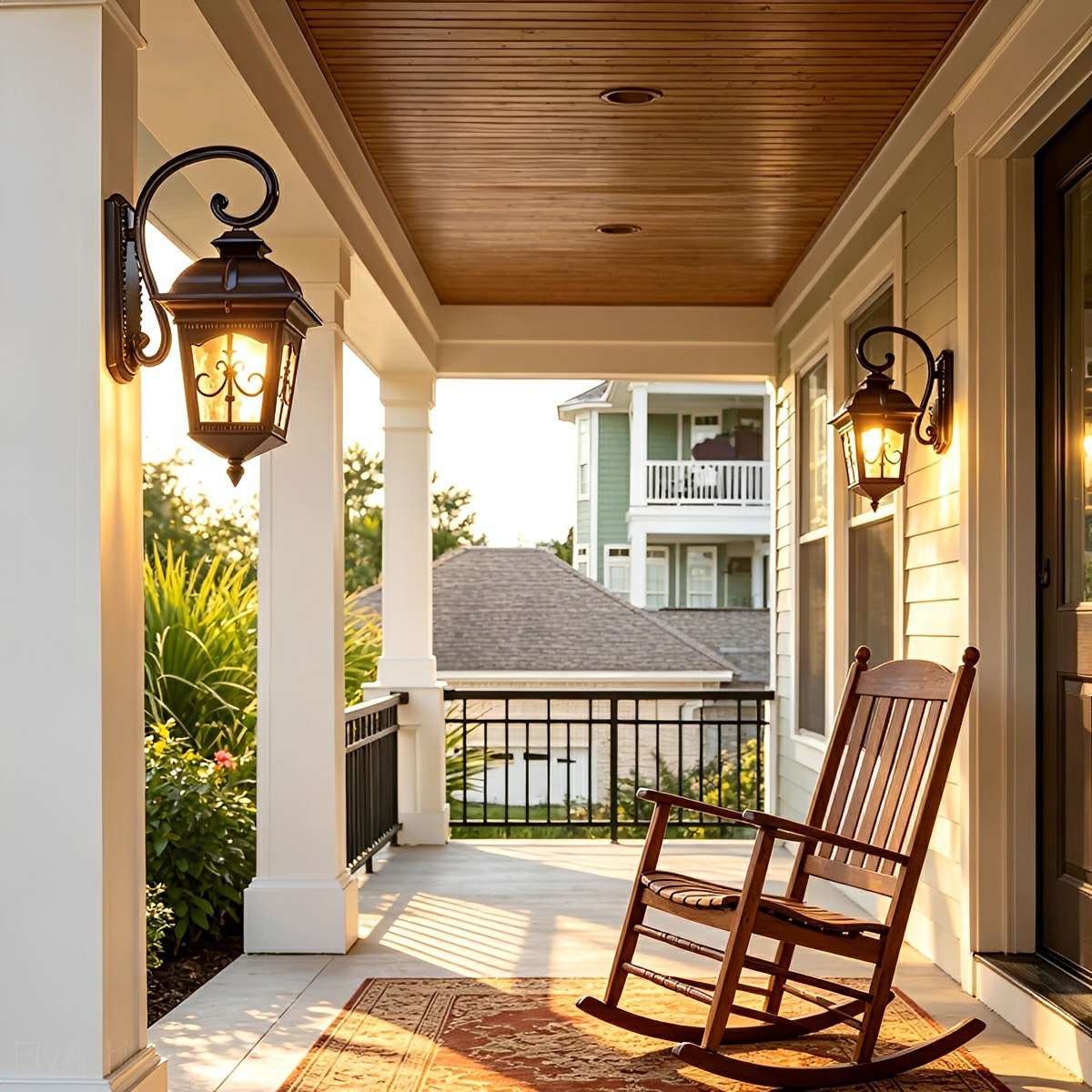 Classic European Outdoor Waterproof Tower Glass Wall Light LED Exterior Sconce - Flyachilles