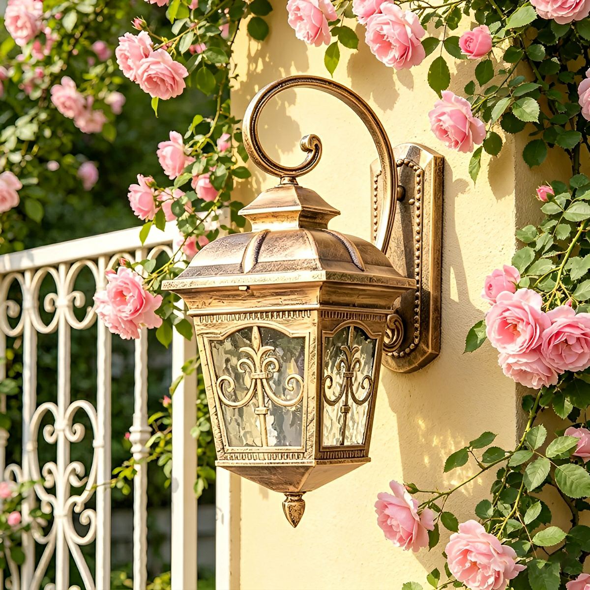Classic European Outdoor Waterproof Tower Glass Wall Light LED Exterior Sconce - Flyachilles