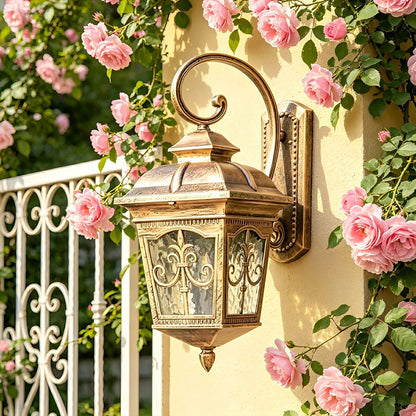 Classic European Outdoor Waterproof Tower Glass Wall Light LED Exterior Sconce - Flyachilles
