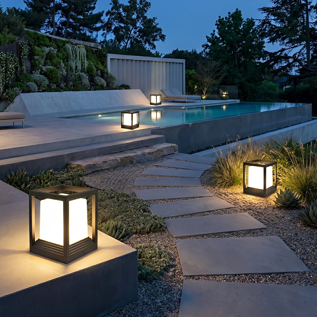 Classic Minimalist Cube Waterproof Fence Outdoor Post Light - Flyachilles