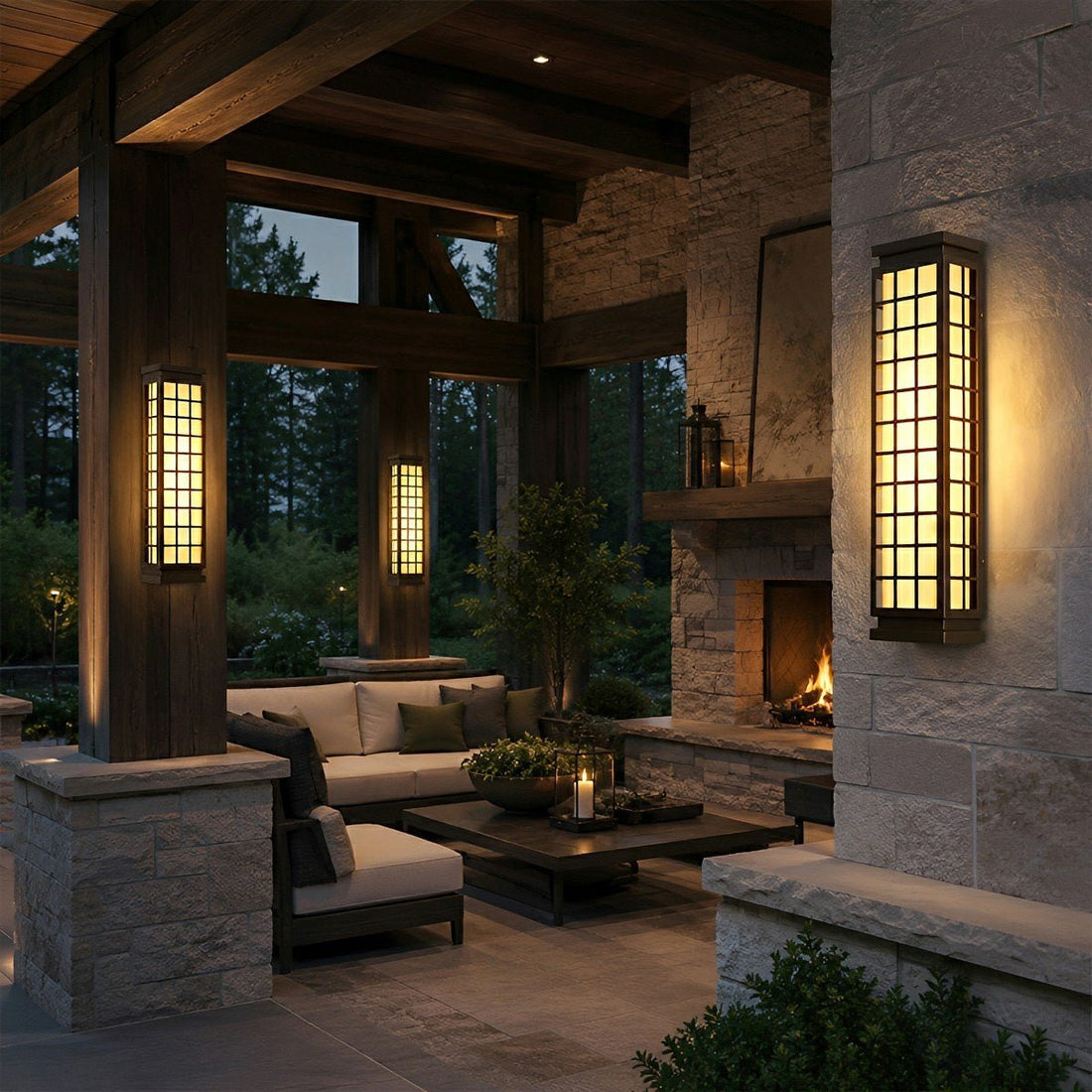 Classic Rectangular Waterproof Vintage Outdoor Wall Lights - Flyachilles