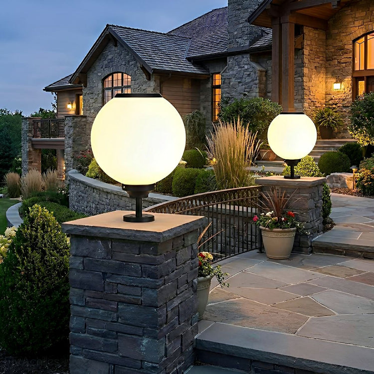 Classic Solar Fence Waterproof Globe LED Fence Post Caps Lights - Flyachilles