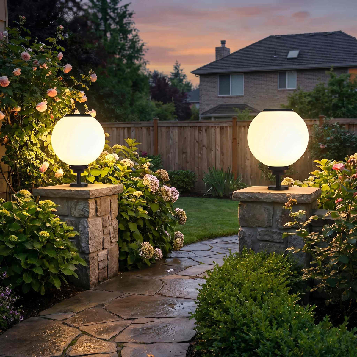 Classic Solar Fence Waterproof Globe LED Fence Post Caps Lights - Flyachilles