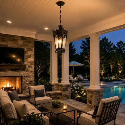 Classic Vintage European Lantern Outdoor Pendant Light - Flyachilles